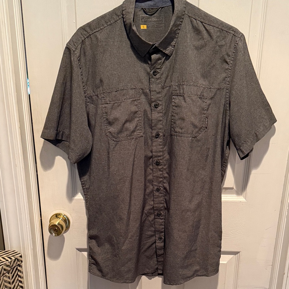 Eddie Bauer Men's Dark Gray Button Down Shirt